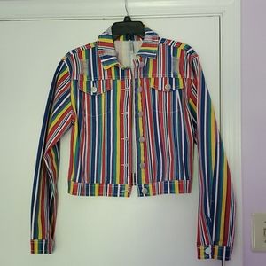 American Bazi Distressed Rainbow Jacket